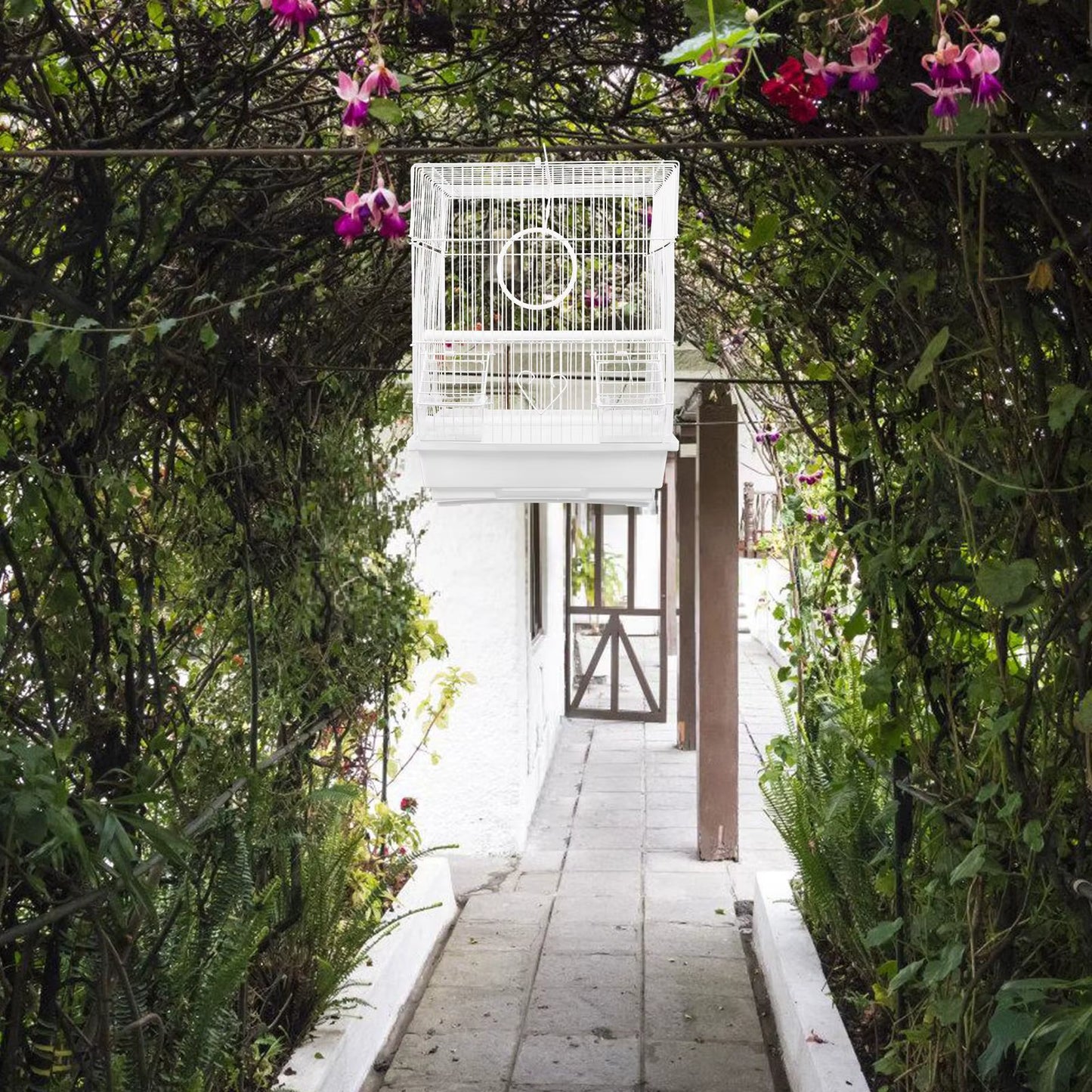 Birdcage Outing Parrot Cockatiel Wire Pet Cages for Birds Travel Carrier Wrought Iron Handheld Carrying Thrush Parrot Cage