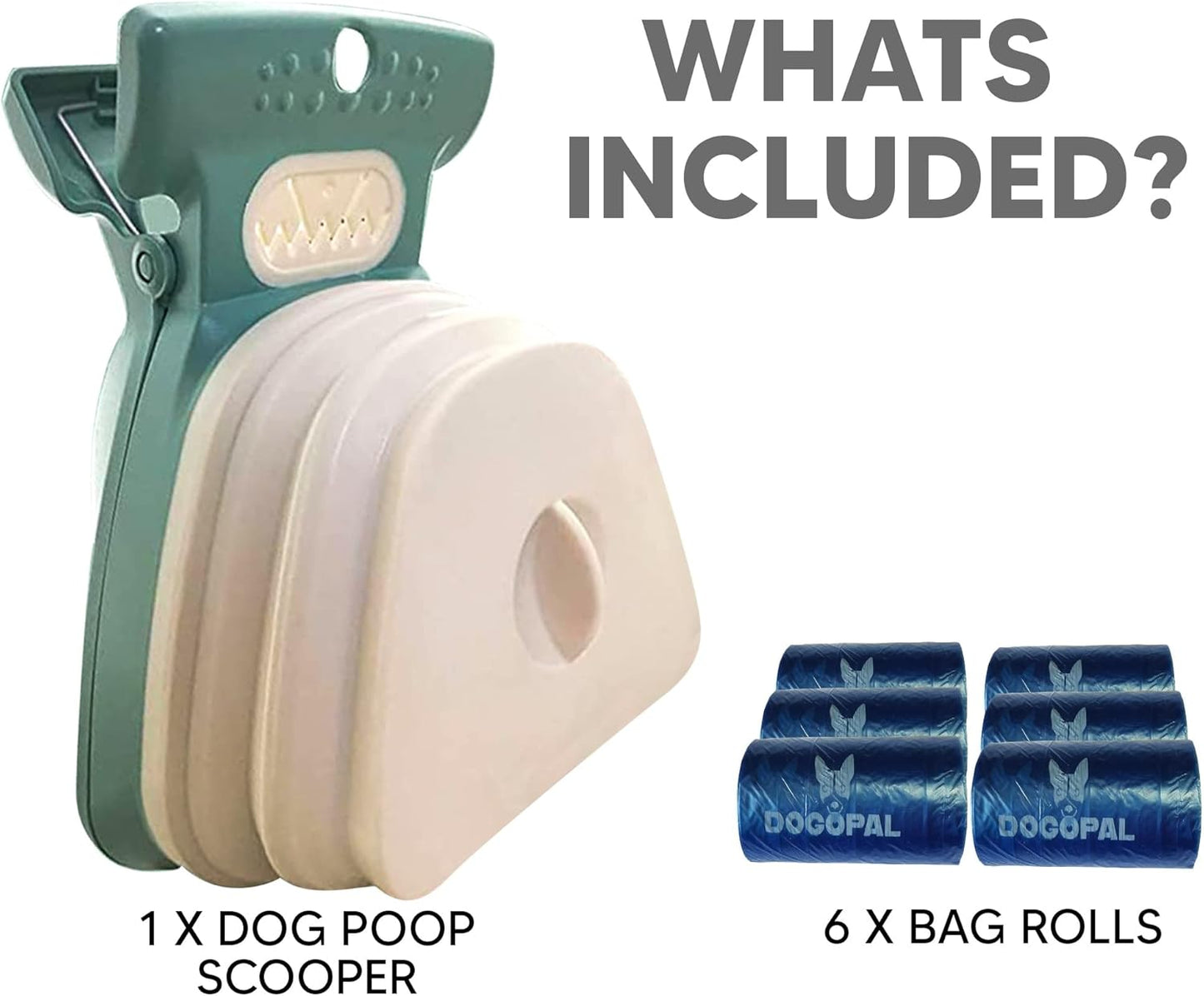 360 Portable Pooper Scooper with Bag Attachment & Dispenser – Lightweight Claw Poop Picker – Ideal for Small & Large Dogs – No-Touch, Hands-Free Waste Removal (Green, Large)