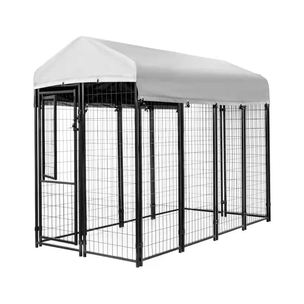 Black Welded Wire Dog Kennel, 8 Ft. X 4 Ft. X 6 Ft