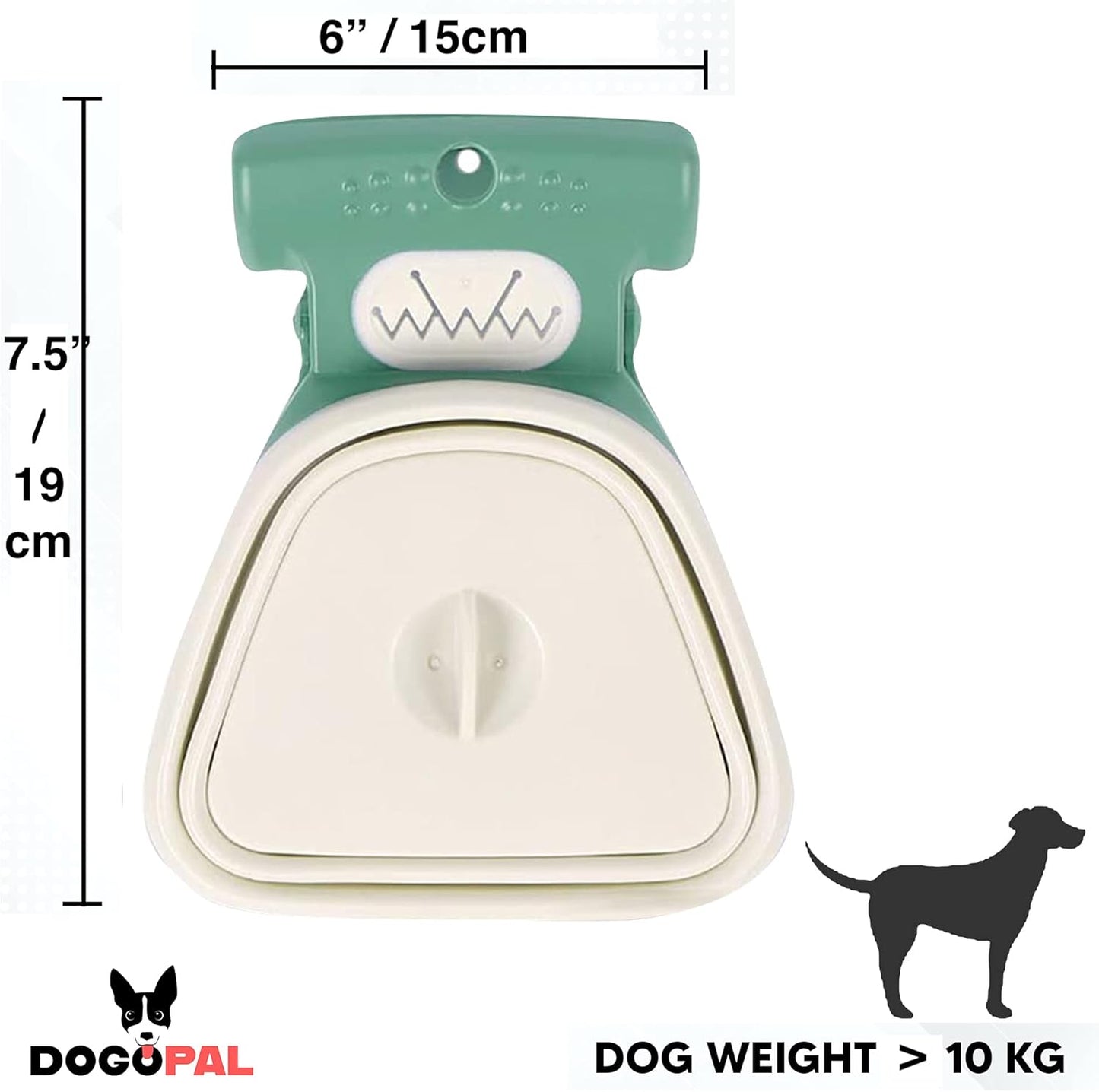 360 Portable Pooper Scooper with Bag Attachment & Dispenser – Lightweight Claw Poop Picker – Ideal for Small & Large Dogs – No-Touch, Hands-Free Waste Removal (Green, Large)