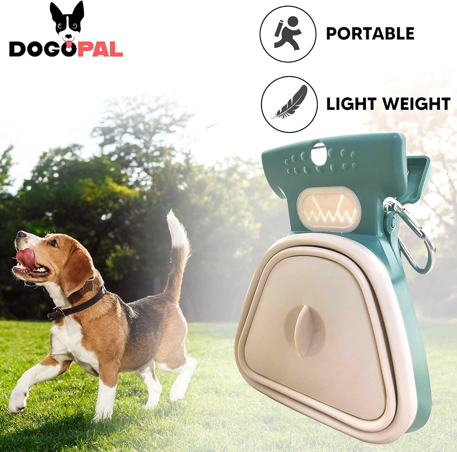 360 Portable Pooper Scooper with Bag Attachment & Dispenser – Lightweight Claw Poop Picker – Ideal for Small & Large Dogs – No-Touch, Hands-Free Waste Removal (Green, Large)